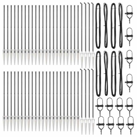 Słupek ogrodzeniowy. Inny 52 pcs Szary 3,2 x 3,2 x 180 cm Stal