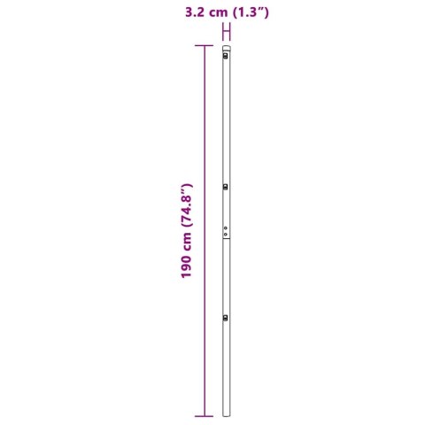 Słupek ogrodzeniowy. Inny 52 pcs Szary 3,2 x 3,2 x 190 cm Stal