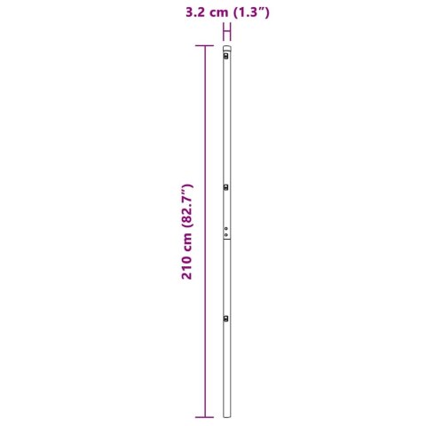 Słupek ogrodzeniowy. Inny 52 pcs Szary 3,2 x 3,2 x 210 cm Stal
