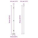 Słupek ogrodzeniowy. Inny 52 pcs Szary 3,2 x 3,2 x 70 cm Stal