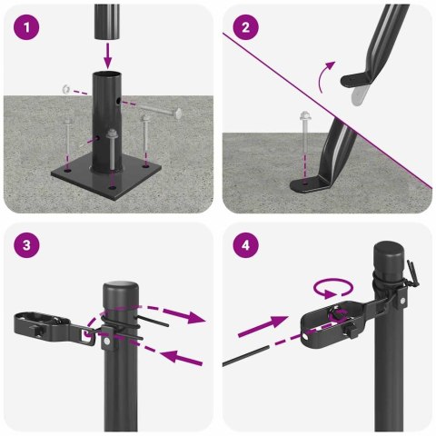 Słupek ogrodzeniowy. Inny 52 pcs Szary 3,2 x 3,2 x 83,5 cm Stal