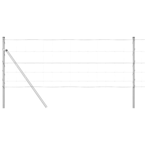 Ogrodzenie pastwiskowe Srebrny 100 x 0.8 m Stal galwanizowana