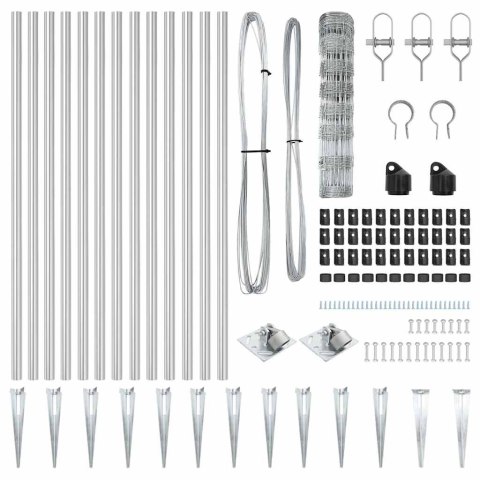 Ogrodzenie pastwiskowe Srebrny 50 x 0.8 m Stal galwanizowana