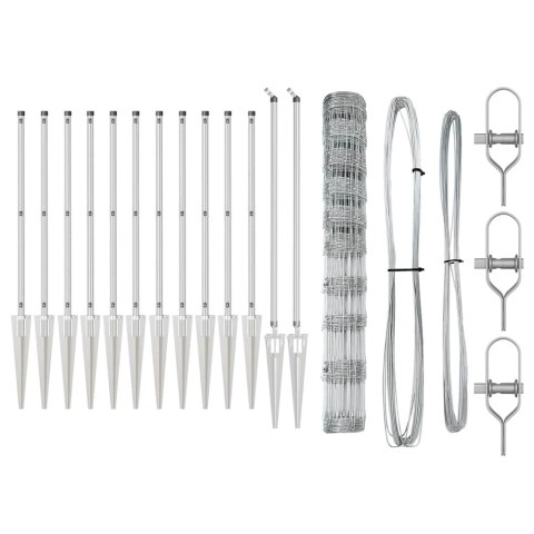 Ogrodzenie pastwiskowe Srebrny 50 x 1.2 m Stal galwanizowana