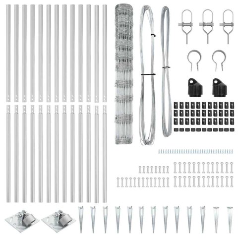Ogrodzenie pastwiskowe Srebrny 50 x 1.2 m Stal galwanizowana