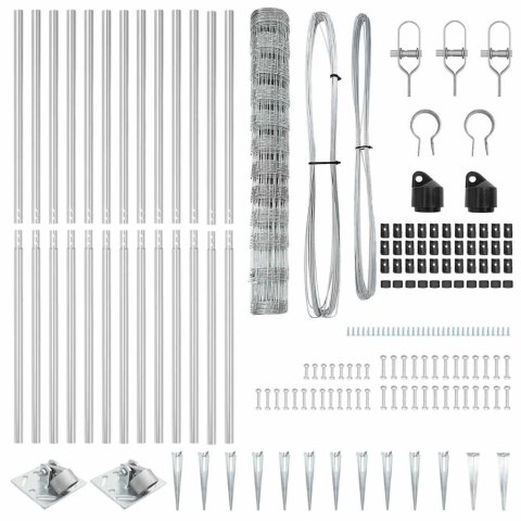 Ogrodzenie pastwiskowe Srebrny 50 x 1.2 m Stal galwanizowana
