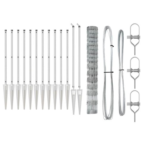 Ogrodzenie pastwiskowe Srebrny 50 x 1.2 m Stal galwanizowana