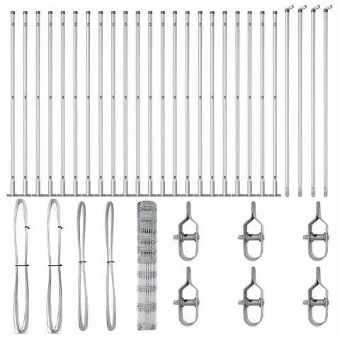 Ogrodzenie pastwiskowe Srebrny 50 x 1.2 m Stal galwanizowana