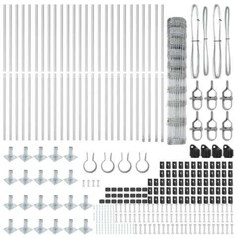Ogrodzenie pastwiskowe Srebrny 50 x 1.2 m Stal galwanizowana