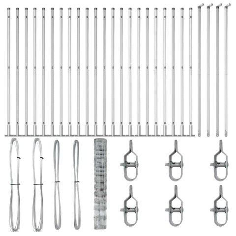Ogrodzenie pastwiskowe Srebrny 50 x 1.2 m Stal galwanizowana