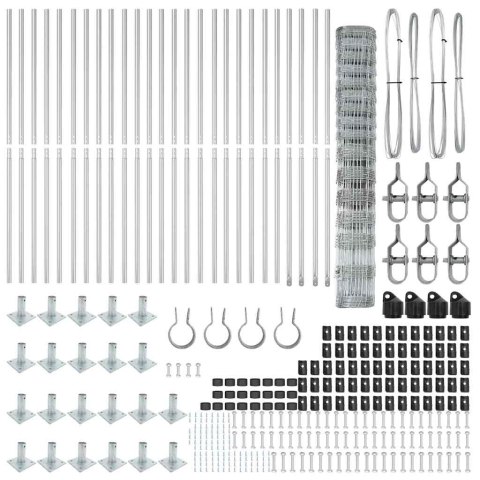 Ogrodzenie pastwiskowe Srebrny 50 x 1.2 m Stal galwanizowana