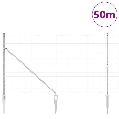 Ogrodzenie pastwiskowe Srebrny 50 x 1.4 m Stal galwanizowana