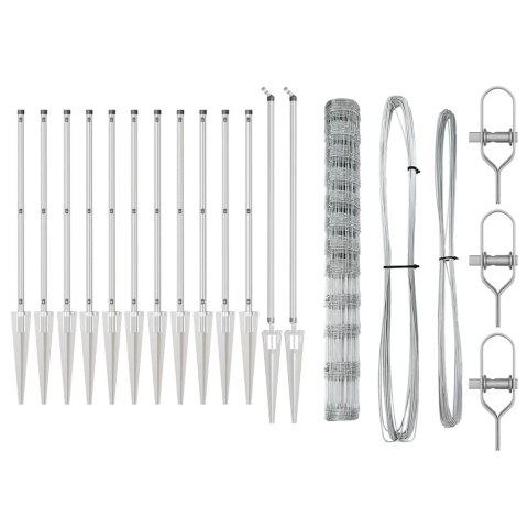 Ogrodzenie pastwiskowe Srebrny 50 x 1.4 m Stal galwanizowana