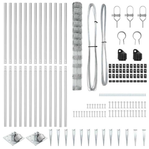 Ogrodzenie pastwiskowe Srebrny 50 x 1.4 m Stal galwanizowana