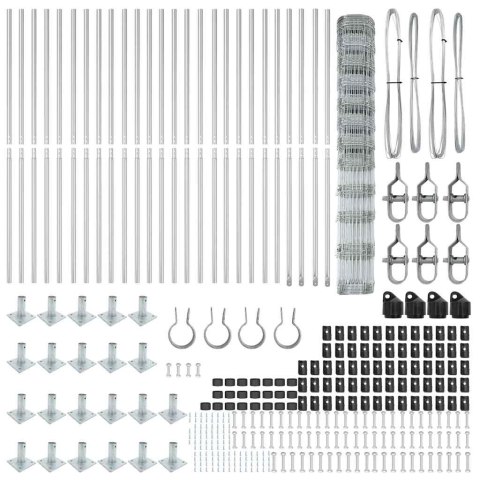 Ogrodzenie pastwiskowe Srebrny 50 x 1.4 m Stal galwanizowana