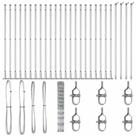 Ogrodzenie pastwiskowe Srebrny 50 x 1.4 m Stal galwanizowana