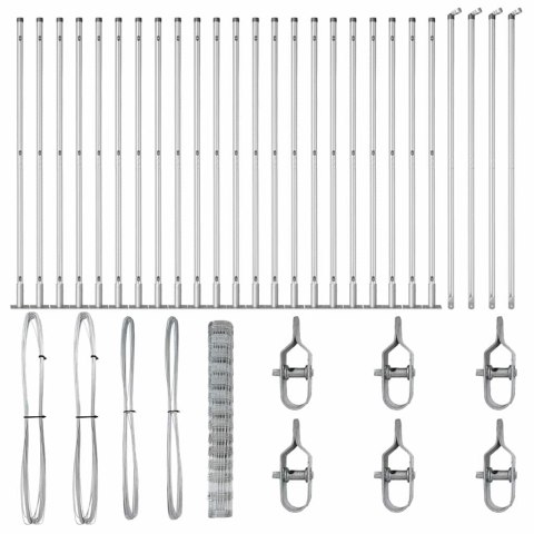 Ogrodzenie pastwiskowe Srebrny 50 x 1.4 m Stal galwanizowana