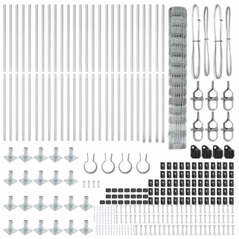 Ogrodzenie pastwiskowe Srebrny 50 x 1.4 m Stal galwanizowana