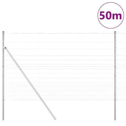 Ogrodzenie pastwiskowe Srebrny 50 x 1.5 m Stal galwanizowana