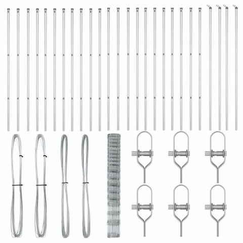 Ogrodzenie pastwiskowe Srebrny 50 x 1.5 m Stal galwanizowana