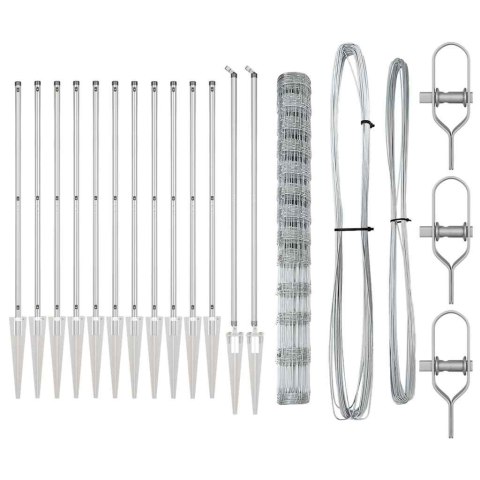 Ogrodzenie pastwiskowe Srebrny 50 x 1.5 m Stal galwanizowana