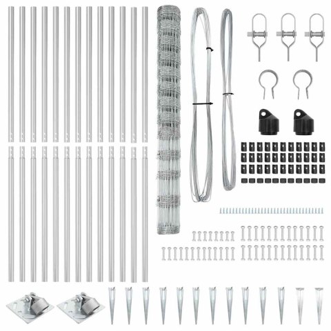 Ogrodzenie pastwiskowe Srebrny 50 x 1.5 m Stal galwanizowana