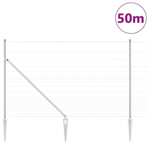Ogrodzenie pastwiskowe Srebrny 50 x 1.5 m Stal galwanizowana