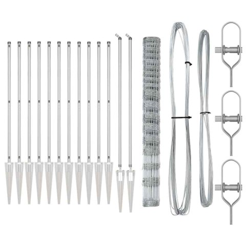 Ogrodzenie pastwiskowe Srebrny 50 x 1.5 m Stal galwanizowana