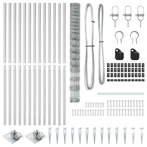 Ogrodzenie pastwiskowe Srebrny 50 x 1.5 m Stal galwanizowana