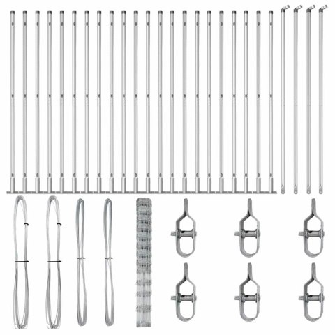 Ogrodzenie pastwiskowe Srebrny 50 x 1.5 m Stal galwanizowana