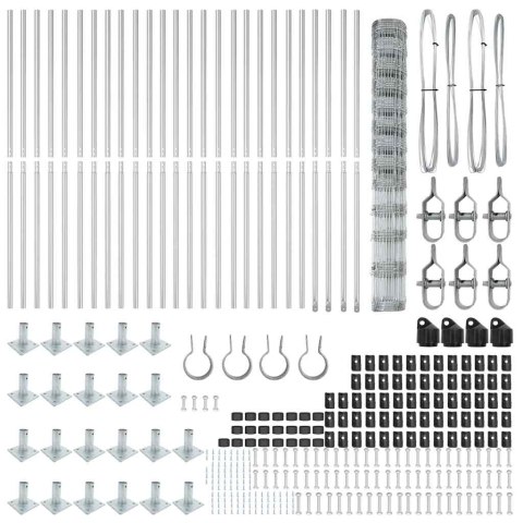 Ogrodzenie pastwiskowe Srebrny 50 x 1.5 m Stal galwanizowana