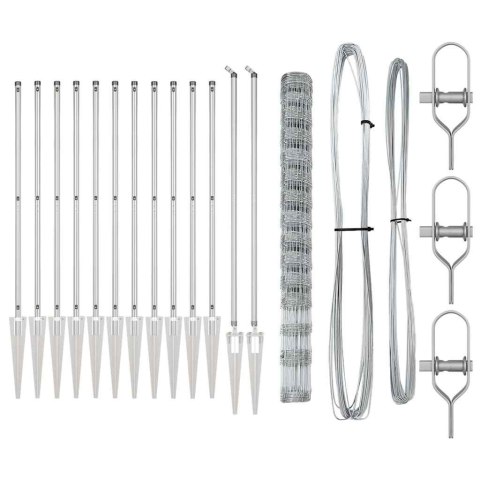 Ogrodzenie pastwiskowe Srebrny 50 x 1.6 m Stal galwanizowana