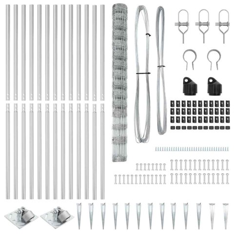 Ogrodzenie pastwiskowe Srebrny 50 x 1.6 m Stal galwanizowana