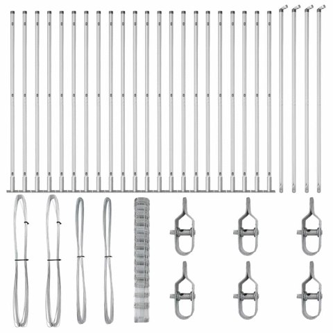 Ogrodzenie pastwiskowe Srebrny 50 x 1.6 m Stal galwanizowana