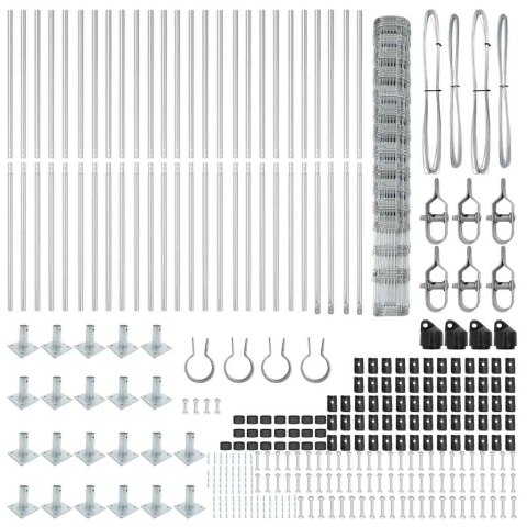Ogrodzenie pastwiskowe Srebrny 50 x 1.6 m Stal galwanizowana