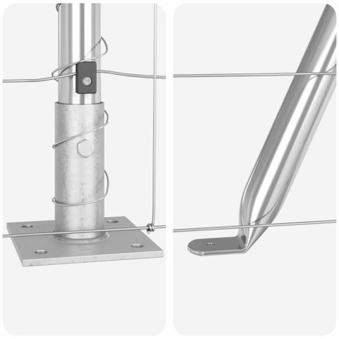 Ogrodzenie pastwiskowe Srebrny 50 x 1.6 m Stal galwanizowana