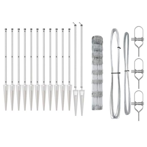 Ogrodzenie pastwiskowe Srebrny 50 x 1 m Stal galwanizowana