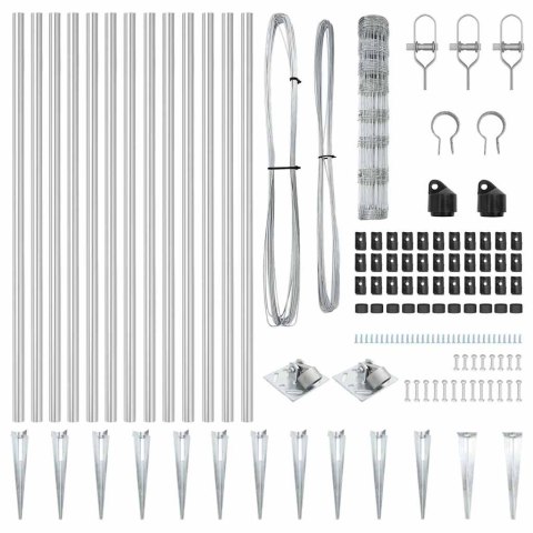 Ogrodzenie pastwiskowe Srebrny 50 x 1 m Stal galwanizowana