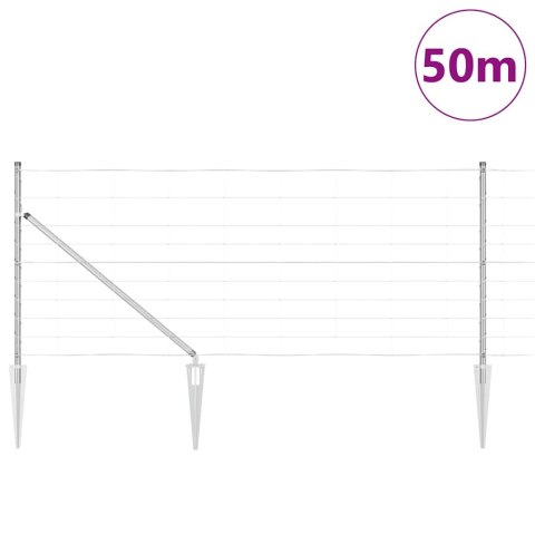 Ogrodzenie pastwiskowe Srebrny 50 x 1 m Stal galwanizowana