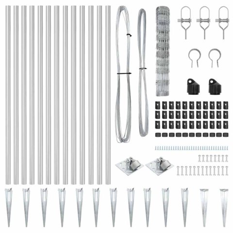 Ogrodzenie pastwiskowe Srebrny 50 x 1 m Stal galwanizowana