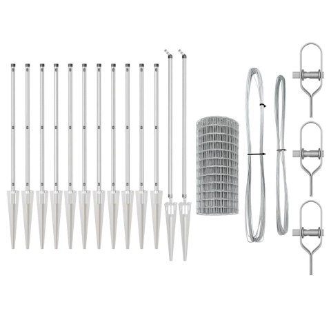 Ogrodzenie z słupkami Srebrny 0.4 x 50 m Stal