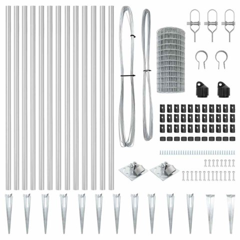 Ogrodzenie z słupkami Srebrny 0.4 x 50 m Stal