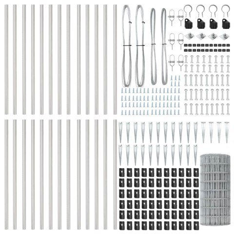 Ogrodzenie z słupkami Srebrny 0.4 x 50 m Stal