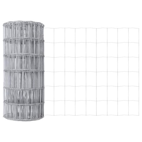 Ogrodzenie z słupkami Srebrny 0.4 x 50 m Stal