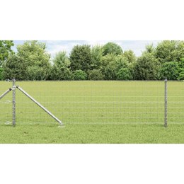 Ogrodzenie z słupkami Srebrny 0.6 x 50 m Stal