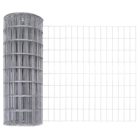 Ogrodzenie z słupkami Srebrny 0.6 x 50 m Stal