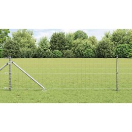 Ogrodzenie z słupkami Srebrny 0.6 x 50 m Stal