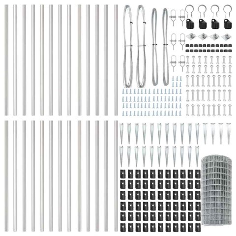 Ogrodzenie z słupkami Srebrny 0.6 x 50 m Stal
