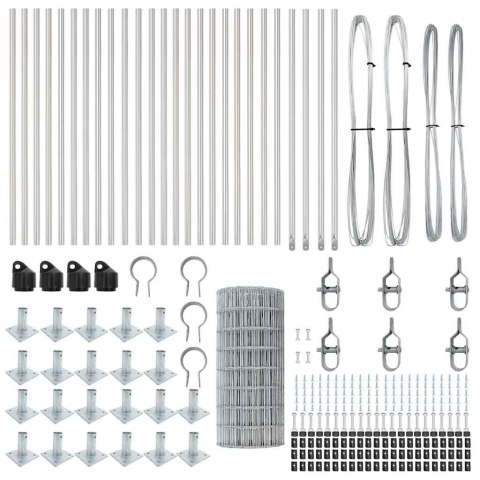 Ogrodzenie z słupkami Srebrny 0.6 x 50 m Stal
