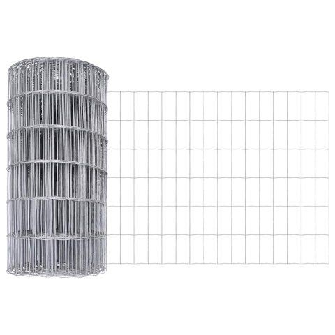 Ogrodzenie z słupkami Srebrny 0.6 x 50 m Stal